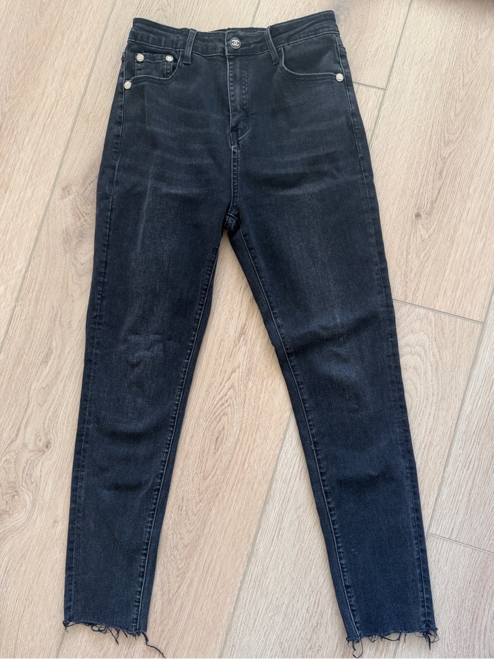 Chanel High-Rise Black Slim Jeans